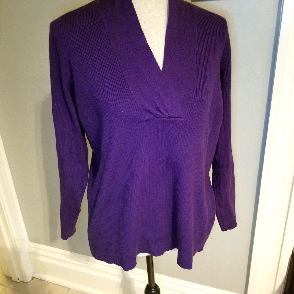 Purple v neck sweater